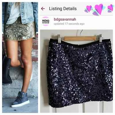 Victoria's Secret Mujer Sexy Azul Lentejuelas Mini Falda Talla 6 Foto 1 de 4