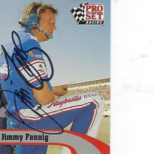 JIMMY FENNIG SIGNED 1992 PRO SET RACING #217 - NASCAR