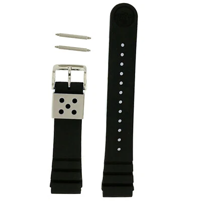 Seiko Watch Band Arnie SNJ025 SNJ027 H558-5009 Black 22 mm Silicone Rubber Strap - Image 1 of 2