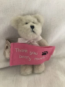 Boyd’s Bears Head Bean Collection Thank You Card Holder 5” Merci Bear Jointed - Bild 1 von 5