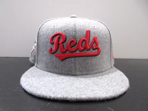 Cincinnati Reds Hat Cap Fitted Mens 7 1/4 Gray MLB Baseball Mascot Patch New Era - Picture 1 of 8