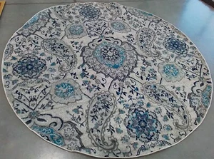 CREAM / L GREY 6'-7" x 6'-7" Back Stain Rug, Reduced Price 1172760515 MAD600C-7R - Picture 1 of 4