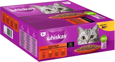 WHISKAS 1+ Nassfutter Katzenfutter Klassische Auswahl in Sauce 80x85g - Bild 1 von 4
