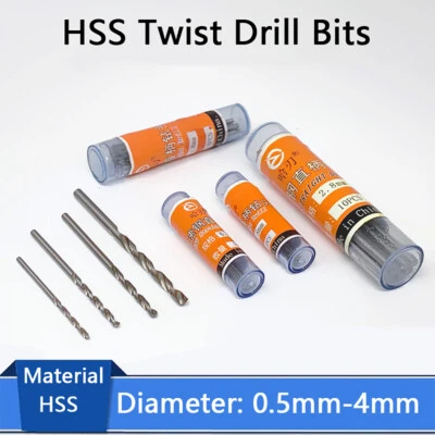 10pcs Metric Micro HSS Twist Drill Bits 0.5mm-3mm Straight Shank Jewellers Metal - Image 1 of 4