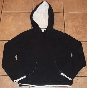 CHARTER CLUB~SUDADERA CON CAPUCHA NEGRA~TALLA MEDIANA~NUEVA~capucha cuello en V NUEVA SIN ETIQUETAS - Imagen 1 de 5