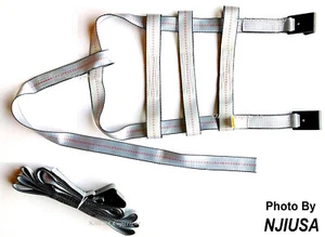 Basket Tiedown Adjustable Straps Tow Dolly Wheel Net Set Flat Hooks Heavy Duty G - Foto 1 di 7