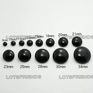 Black Resin Domed Mushroom Craft Sewing Shank Buttons 9-34mm Doll Diy 100pcs/lot - Picture 1 of 2