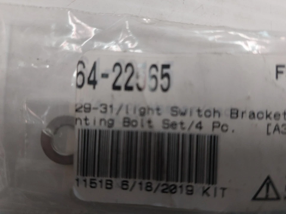 Tornillos de montaje de soporte de interruptor de luz Ford Modelo A 1929-31, 64-22565 Foto 1 de 3