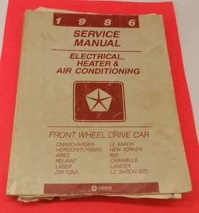 Chrysler 1986 Electrical Heater Air Cond. Front Wheel Drive Car Service Manual - Picture 1 of 3