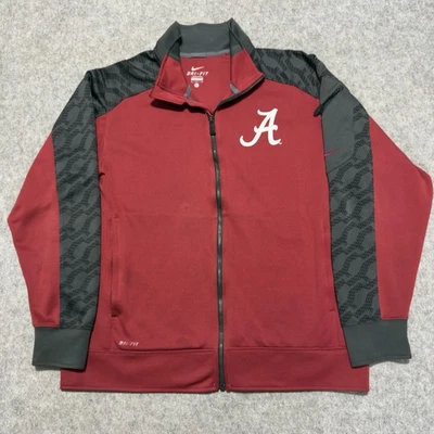 Chaqueta Alabama Crimson Tide Para Hombres XL Roja Gris NCAA Fútbol Nike Dri Fit Cremallera Completa Foto 1 de 4