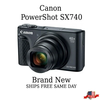 Canon PowerShot SX740 HS 4K Digital Point Shoot Compact Camera 20.3MP Black NEW - Image 1 of 4