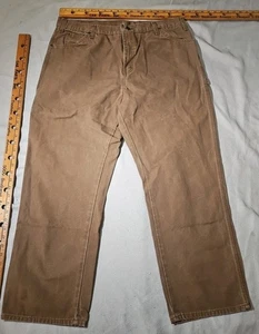 Pantalones rectos Dickies Jeans para hombre 40x30 marrón lona de mezclilla carpintero ropa de trabajo - Imagen 1 de 17