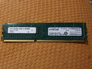 Crucial CT51264BA160B.C16FMR 4GB DDR3 240 Pin 1.35V/1.5V PC3-12800 Memory Module - Picture 1 of 2