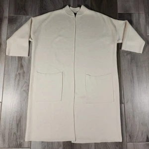 Eileen Fisher Cardigan Women Small Soie Blend Open Front Long pockets  - Picture 1 of 14