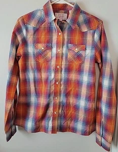 Panhandle Slim Plaid Western Shirt Girls Sz. XL  100% Cotton Pearl Snap Plaid - Picture 1 of 10