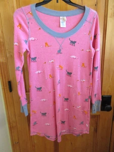 MUNKI MUNKI GR M EINTEILER PULLOVER ROSA GRÜN KATZEN TASCHEN LSLV WAFFELGEWEBE - Bild 1 von 9