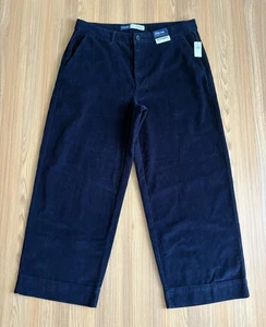 Pantalones de pana Old Navy tiro alto pierna ancha para mujer 16 azul marino 100 % algodón tendencia de otoño - Imagen 1 de 10