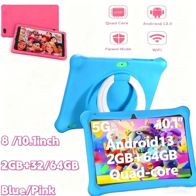 Kids Tablet 8/10.1Inch, Android 12, 2GB 32GB 64GB ,WIFI, Dual Camera Blue&Pink - Image 1 of 4