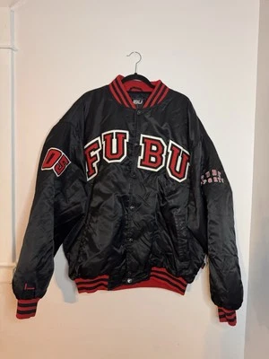 Vintage Fubu Sport Champs 05 Satin Varsity Jacket Black/Red Men's Size 2XL - Image 1 of 4