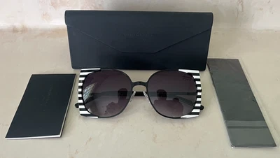 Gafas de sol para mujer CAROLINA LEMKE BERLIN CL7754-2 55-16/140 negras/blancas a rayas Foto 1 de 4