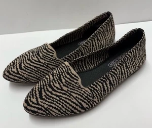 Skechers Cleo Animal Print Washable Stretch Knit Memory Foam Comfort Flats Sz 8 - Picture 1 of 6