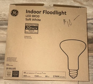 GE LED BR30 Flood Light Daylight BULB 65Watt Replacement 20Pack - Picture 1 of 5