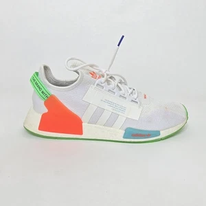 Adidas NMD R1 V2 Sneaker White, Orange, and Green Mens 12 - Picture 1 of 13