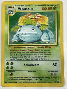 Pokémon TCG Venusaur 15/102 Base Set Unlimited Holo Rare MP No Crease - Bild 1 von 3