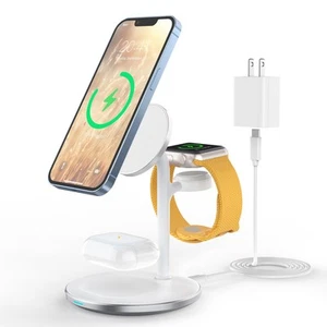 3 in 1 Wireless Charging Station for Apple Devices, Standard 15W Fast Wireles... - Picture 1 of 8