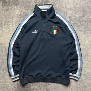 Vintage Puma Italy Football Training Quarterzip Jumper XL Mens 90s 1/4 Zip Retro - Picture 1 of 8
