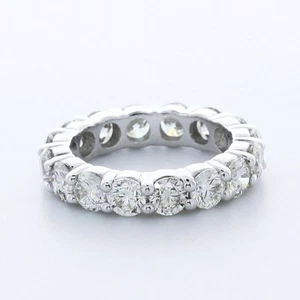 Klassischer Ewigkeitsring 3 kt G VS2 runder Erdabbau zertifizierte Diamanten 14 kt Gold - Bild 1 von 13