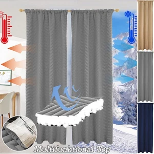 Thermovorhang Verdunkelungsvorhang Winter Dick Gardinen Blickdicht m/Kräuselband - Bild 1 von 31