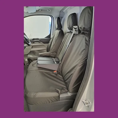 Fundas de 3 asientos delanteras impermeables negras a medida para Volkswagen VW T7 2025+ CON BANDEJA Foto 1 de 2