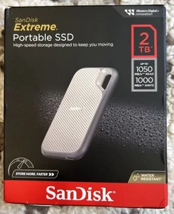 New SanDisk 2TB Extreme External Solid State Drive SDSSDE51-2T00-AW25 - SEALED - Picture 1 of 4
