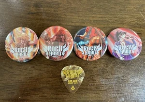 Rock Hard 1977 Board Game Gen Con 2024 RARE Exclusive Guitar Pick & Set Of Pins - Picture 1 of 6