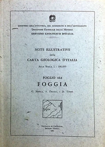 (Geologia) CARTA GEOGRAFICA D’ITALIA FOGGIA Napoli 1967 - Imagen 1 de 1