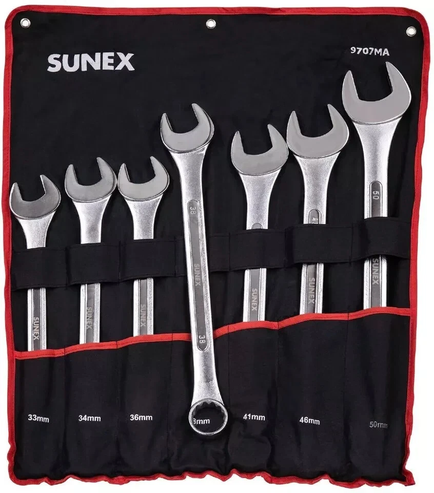 Sunex Tool 9707MA Juego de llaves combinadas Jumbo panel elevado métrico de 7 piezas Foto 1 de 1