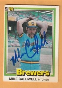 Mike Caldwell Milwaukee Brewers AUTO signiert 1981 Donruss geknickt - Bild 1 von 2