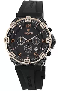 Lancaster Women's OLA0441L/BK/RG/NR Robusto 108 DIAMONDS Chronograph Black Watch - Picture 1 of 10