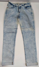 Arizona Jean Co Light Wash Cuffed Hem Skinny Leg Denim Blue Jeans Size 5 Juniors