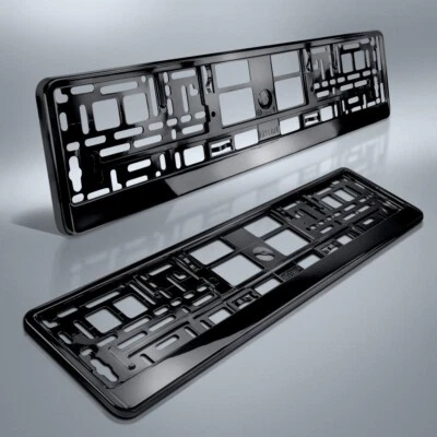 2 Kennzeichenhalter | SCHWARZ Hochglanz | Metallic | KLAVIERLACK | DHL-Versand - Bild 1 von 4