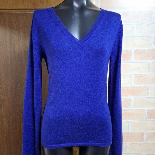Maglione scollo a V Miu Miu maglia colore blu navy viola taglia 40 (M) manica lunga