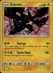 (SL01-035 PARALLEL FOIL) Zekrom Holo Rare Pokemon Shining Legends Card # 35 - Picture 1 of 1