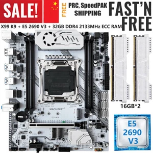X99 K9 Motherboard LGA 2011-3 + Xeon E5 2690 V3 CPU 32G DDR4 2133MHz ECC RAM M.2 - Picture 1 of 12