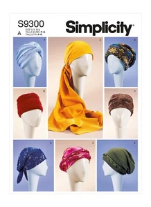 SIMPLICITY 9300 MISSES TURBANS HEADWRAP HATS Sewing Pattern - Picture 1 of 10