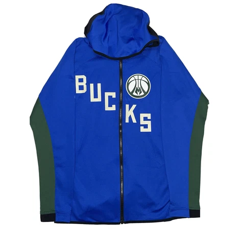 NBA Milwaukee Bucks Nike Mens Therma Fit Full Zip Hoodie Showtime AV0878-480 L Cover