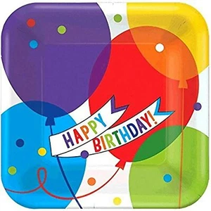 Amscan Brillian Balloons disposable-plates, One Size, Multicolor - Picture 1 of 1