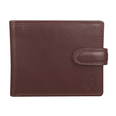 STARHIDE Mens Brown Designer Wallets RFID Blocking Smooth Genuine Leather Purse