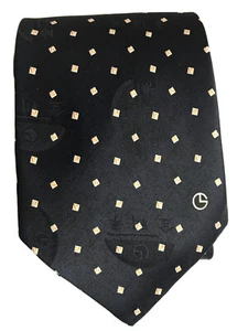 Goldlion AVIC I XAE Silk Tie Blue Orange White Geometric Pattern 56.5” x 4” - Picture 1 of 4
