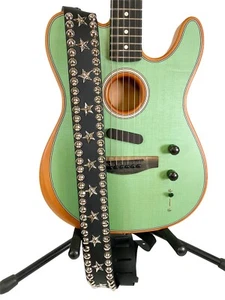 Nieten Stern Gitarrengurt Leder Elektro Akustik Bass Rock Queen Gürtel Stil - Bild 1 von 12